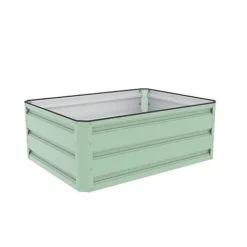 Metal Raised Garden Bed - Light Green -Fresh Sprout GB B cut